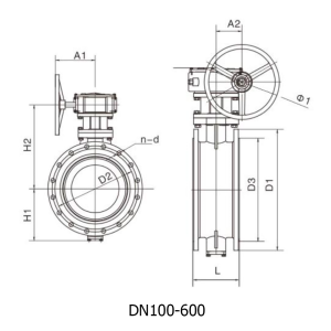Double Eccentric Metal Seal Flange Butterfly Valve