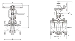 Drawing of lifting plug valve