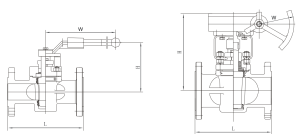 Drawing of Soft Sealing Plug Valve