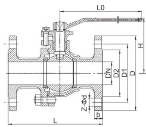 Drawing of Floating Ball Valve